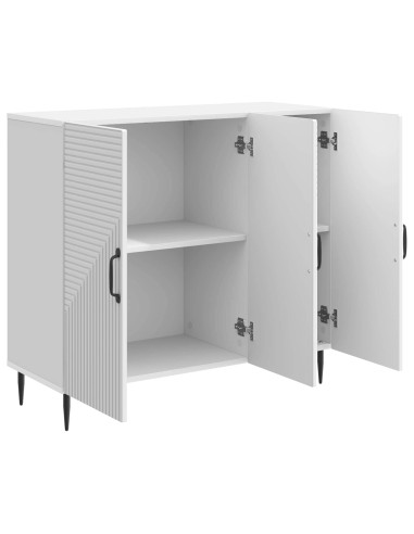 Credenza Bianco Lucido 89 x 34,5 x 80 cm Legno ingegnerizzato