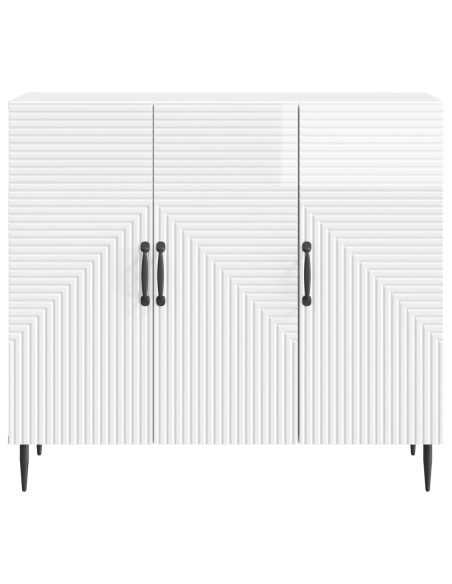 Credenza Bianco Lucido 89 x 34,5 x 80 cm Legno ingegnerizzato