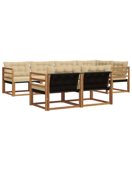 Set di divani da esterno con cuscino 7 pcs Naturale e Beige