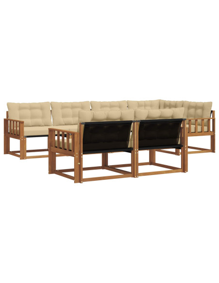 Set di divani da esterno con cuscino 7 pcs Naturale e Beige