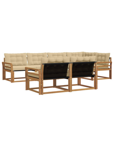 Set di divani da esterno con cuscino 7 pcs Naturale e Beige