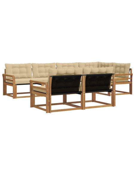 Set di divani da esterno con cuscino 7 pcs Naturale e Beige