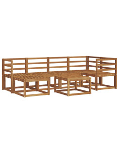 Set di divani da esterno Naturale Legno di Acacia Massello 2