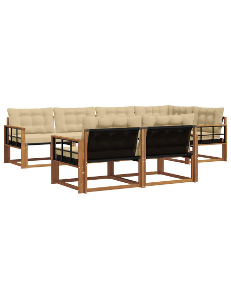 Set di divani da esterno con cuscino 7 pcs Naturale e Beige