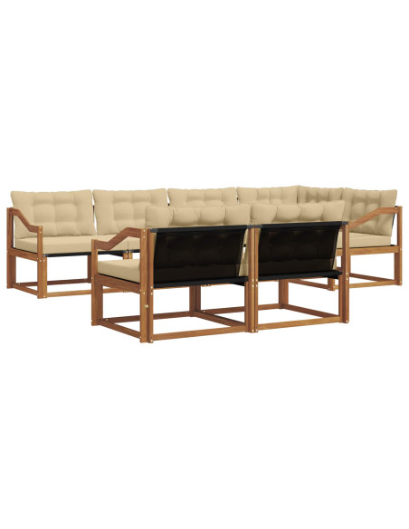 Set di divani da esterno con cuscino 7 pcs Naturale e Beige