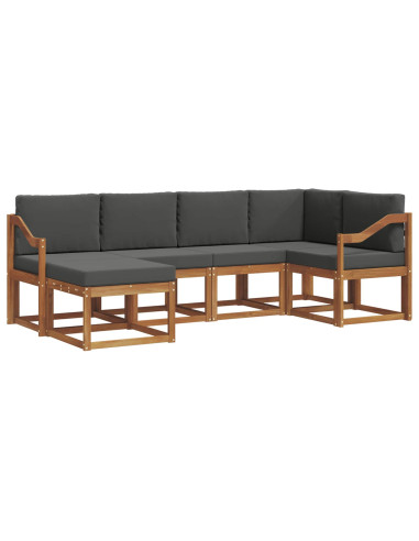 Set di divani da esterno con cuscino 6 pcs Naturale e Antracite