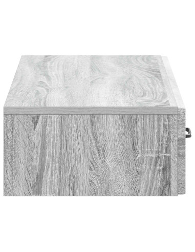 Tavolino da Parete Laterale Grigio Sonoma 87,5 x 34,5 x 17 cm