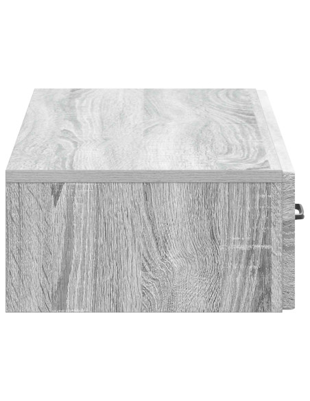 Tavolino da Parete Laterale Grigio Sonoma 87,5 x 34,5 x 17 cm
