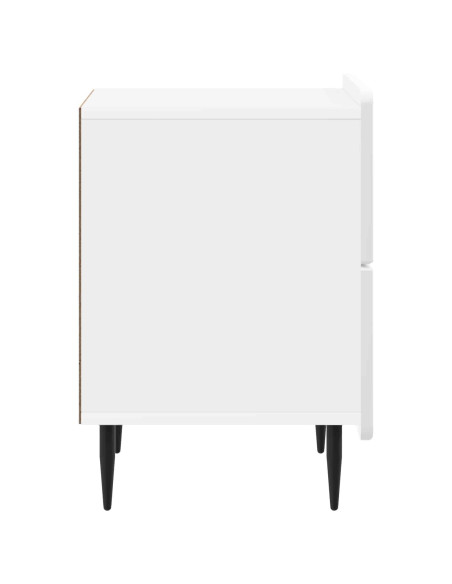 Armadio da Notte con cassetto Bianco Lucido 43 x 34,5 x 49,5 cm
