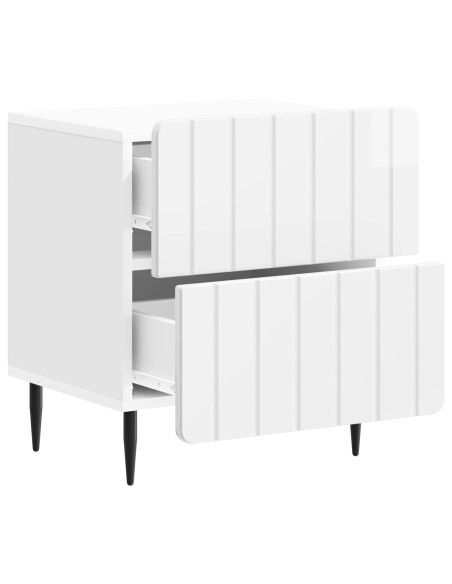 Armadio da Notte 2 pcs Bianco Lucido 43 x 34,5 x 49,5 cm