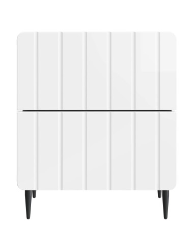 Armadio da Notte 2 pcs Bianco Lucido 43 x 34,5 x 49,5 cm