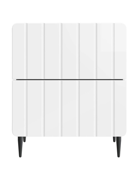 Armadio da Notte 2 pcs Bianco Lucido 43 x 34,5 x 49,5 cm