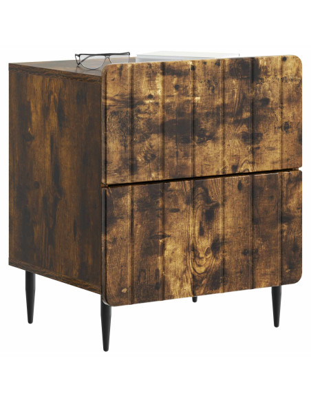 Armadio da Notte 2 pcs Rovere Fumo 43 x 34,5 x 49,5 cm