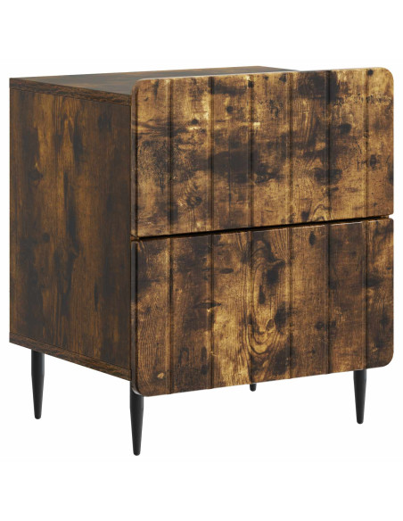 Armadio da Notte 2 pcs Rovere Fumo 43 x 34,5 x 49,5 cm