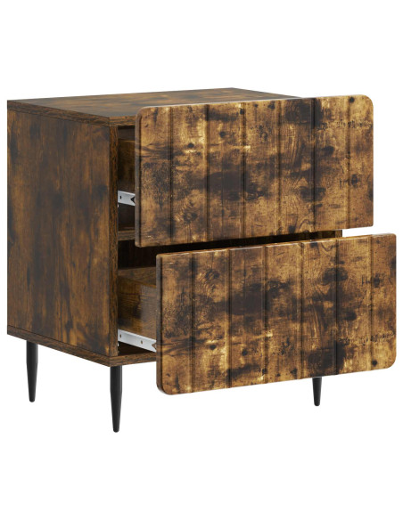 Armadio da Notte 2 pcs Rovere Fumo 43 x 34,5 x 49,5 cm