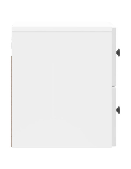 Mobiletto da notte a muro Bianco Lucido 33 x 34,5 x 40 cm