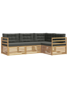 Set di divani da esterno 4 pcs Bianco e Antracite 2