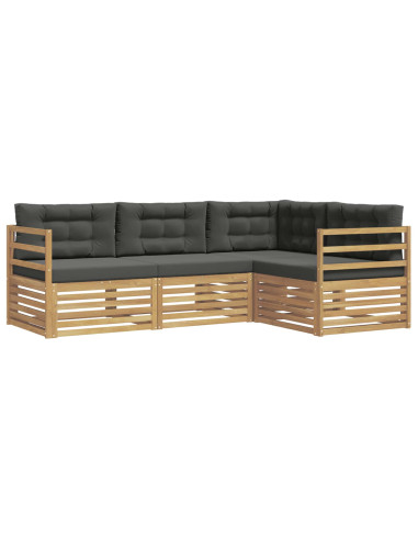 Set di divani da esterno 4 pcs Bianco e Antracite