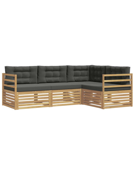 Set di divani da esterno 4 pcs Bianco e Antracite