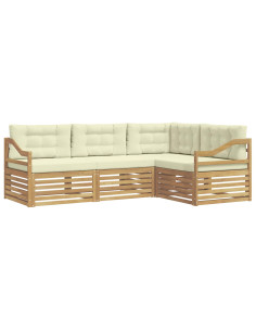 Set di divani da esterno 4 pcs Bianco e Crema 2