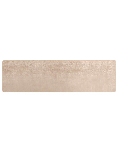 Runner Tappeto MARSA Beige 100 x 400 cm Poliestere e PVC
