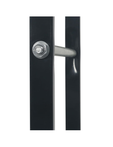 Rastrelliera per Legna da Ardere Nera 80x25x150 cm in Acciaio
