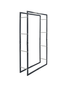 Rastrelliera per Legna da Ardere Nera 80x25x150 cm in Acciaio 2