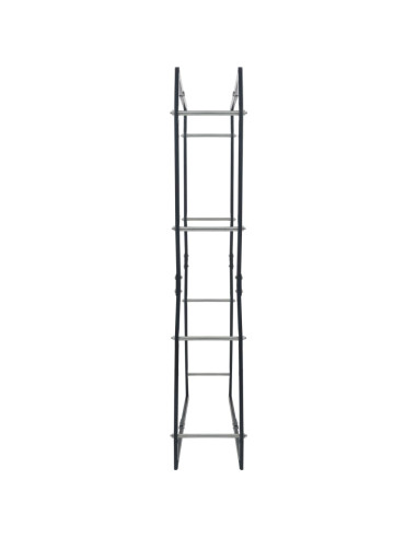 Rastrelliera per Legna da Ardere Nera 80x25x150 cm in Acciaio