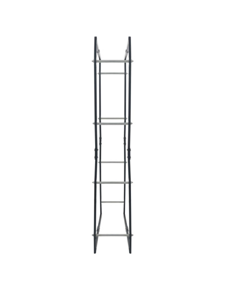 Rastrelliera per Legna da Ardere Nera 80x25x150 cm in Acciaio