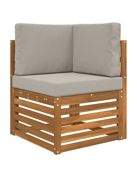 Cuscino per divano da esterno 3 pcs Grigio Poliestere