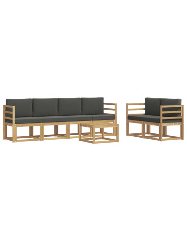Set di divani da esterno con cuscino 7 pcs Bianco e Antracite