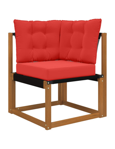 Cuscino per divano da esterno 3 pcs Rosso Poliestere