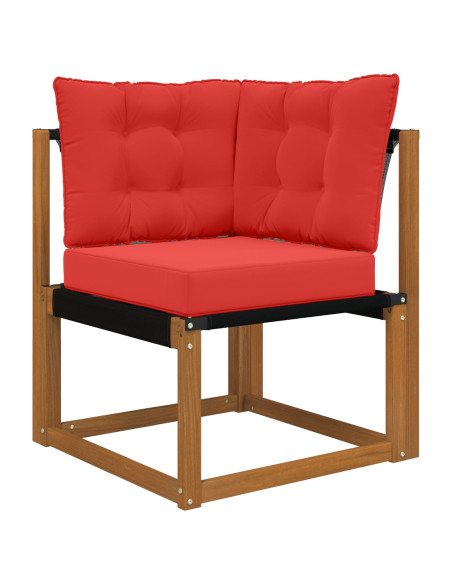 Cuscino per divano da esterno 3 pcs Rosso Poliestere