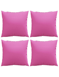 Cuscini Scatter 4 pcs Rosa 50 x 50 cm Tessuto in Poliestere 2