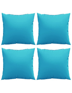 Cuscini Scatter 4 pcs Turchese 50 x 50 cm Tessuto in Poliestere 2