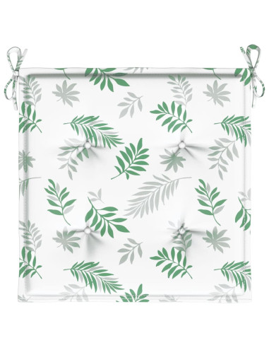 Cuscini per Sedia 4 pz Motivo a Foglie 40x40x4 cm Tessuto