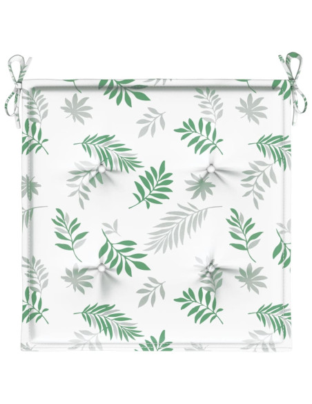 Cuscini per Sedia 4 pz Motivo a Foglie 40x40x4 cm Tessuto