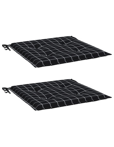 Cuscini per Sedia 42 pz Motivo a Quadri Nero 50x50x4 cm Tessuto