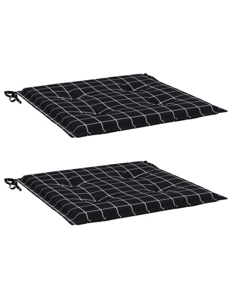 Cuscini per Sedia 42 pz Motivo a Quadri Nero 50x50x4 cm Tessuto