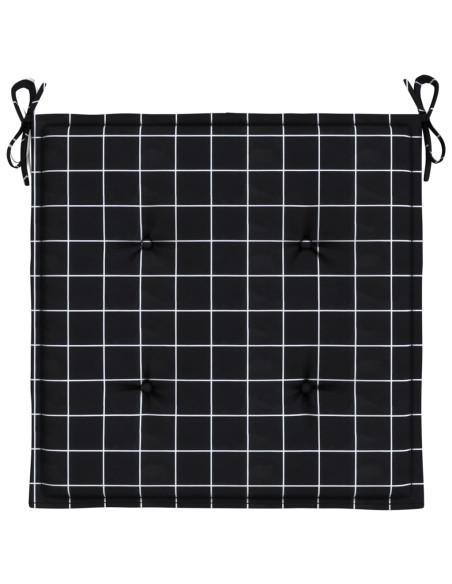 Cuscini per Sedia 42 pz Motivo a Quadri Nero 50x50x4 cm Tessuto