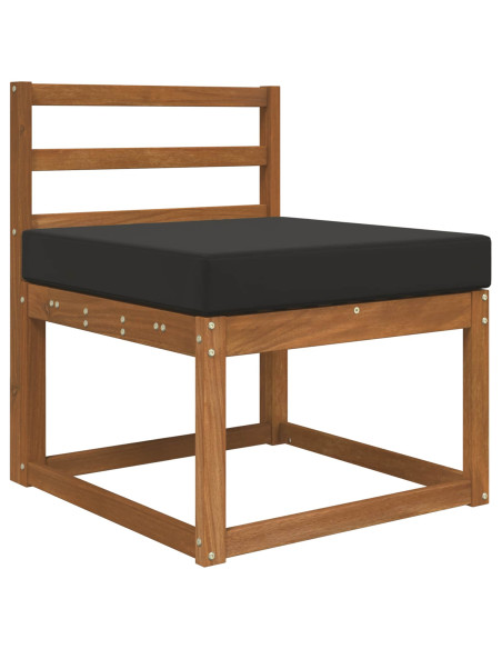 Cuscino per divano da esterno Nero 60 x 60 x 8 cm Poliestere
