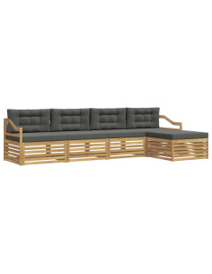 Set di divani da esterno 5 pcs Bianco e Antracite Poliestere 2