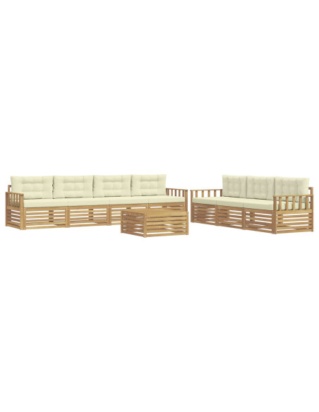 Set di divani da esterno 8 pcs Bianco e Crema 79 x 79 x 37 cm