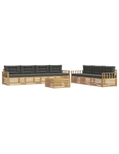 Set di divani da esterno 8 pcs Bianco e Antracite 2