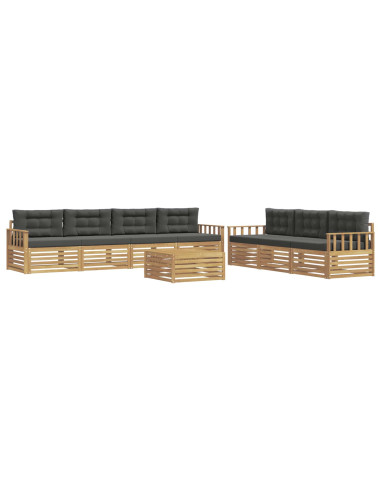 Set di divani da esterno 8 pcs Bianco e Antracite