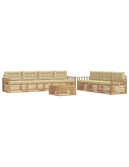 Set di divani da esterno 8 pcs Bianco e Beige 79 x 79 x 37 cm
