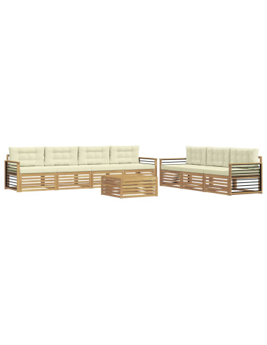 Set di divani da esterno 8 pcs Bianco e Crema 79 x 79 x 37 cm