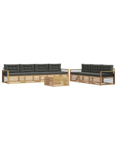 Set di divani da esterno 8 pcs Bianco e Antracite 2
