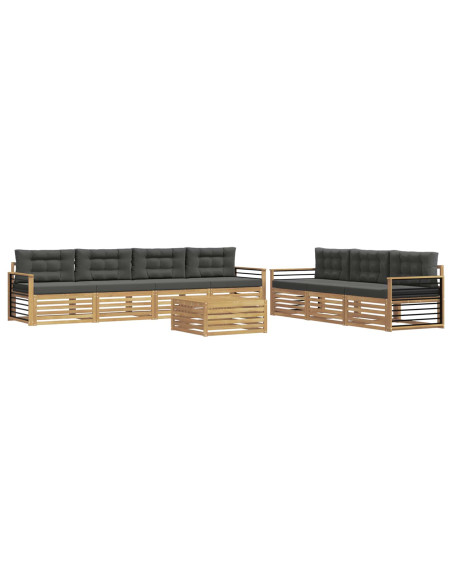 Set di divani da esterno 8 pcs Bianco e Antracite