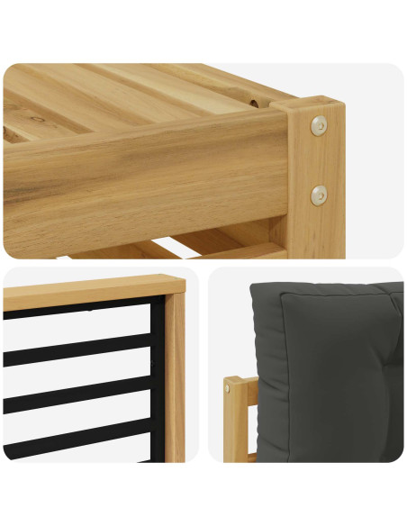 Set di divani da esterno 8 pcs Bianco e Antracite